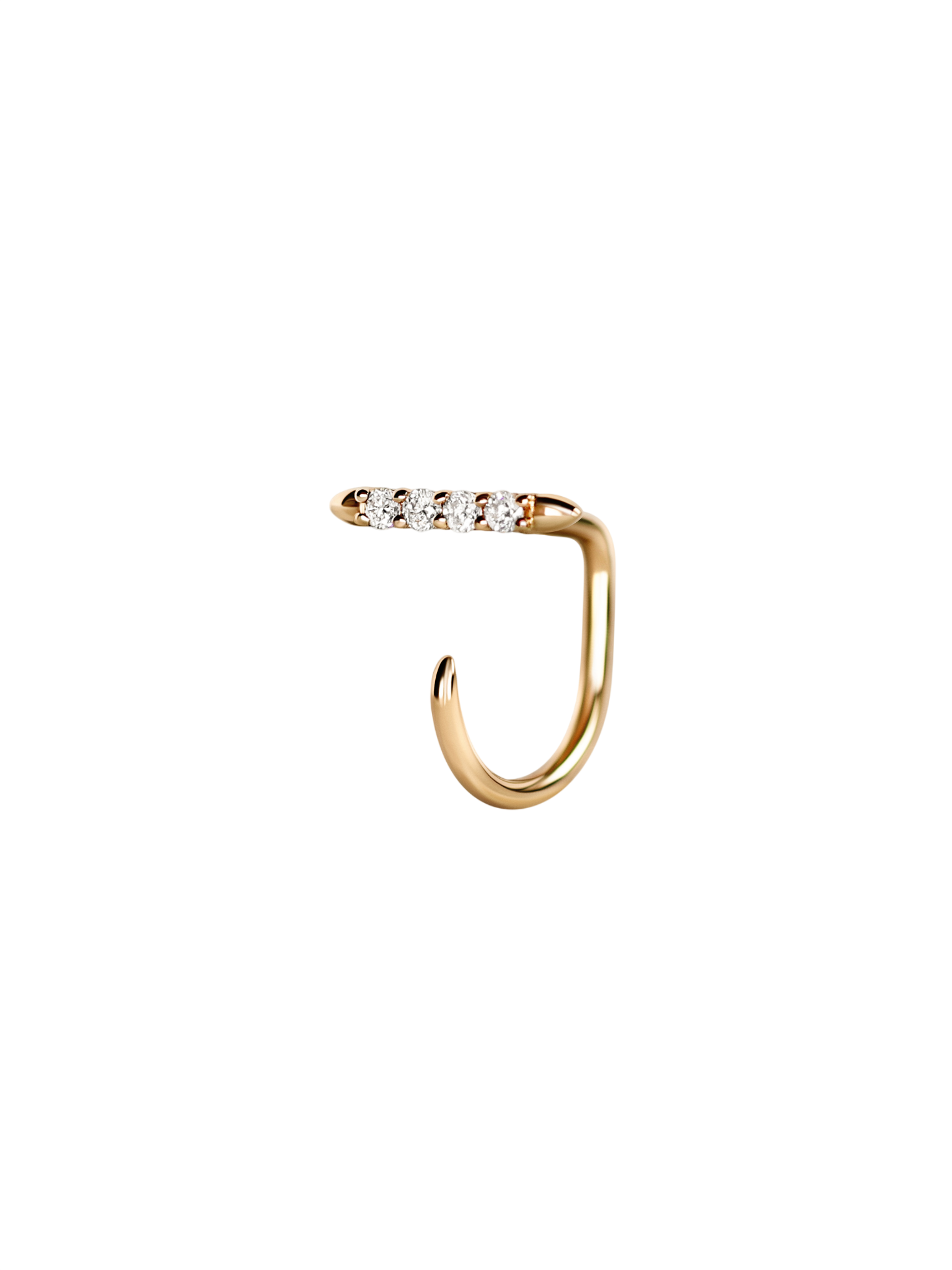 Needle claw earring yellow gold